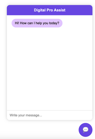 Widget chatbot website